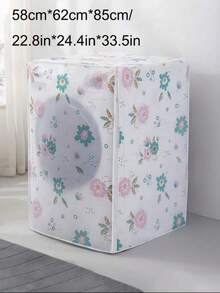1pc Floral Pattern Washing Machine Cover - Universal Top Load Washer Dust Cover, Easy Clean Fabric, Decorative Floral Appliance Cover Suitable For Laundry Room, Home Decor, Pet Hair And Dust Protection (Fits Most Brands) - Multicolor - View 3