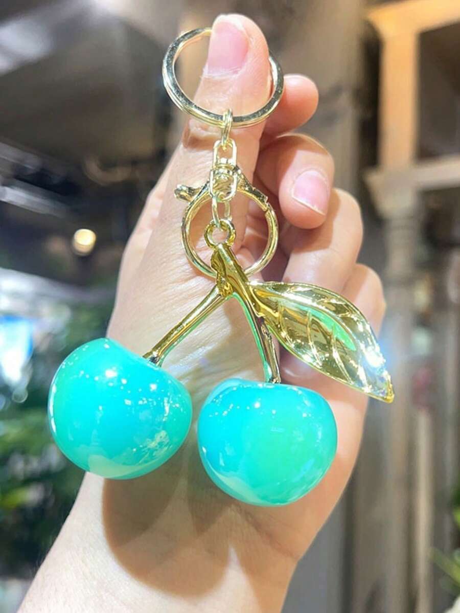1個奢華簡約合金葉片櫻花鑰匙圈 包掛飾禮物 背包裝飾 鑰匙包配件 汽車鑰匙圈 生日送友禮物