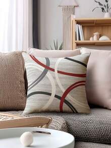 2pcs Bohemian Style Vintage Throw Pillow Covers, Minimalist Line Pattern Cushion Covers With Invisible Zipper, Machine Washable, Home Decorative Pillow Shams For Sofa, Living Room, Bedroom, No Pillow Insert - Multicolor - View 9