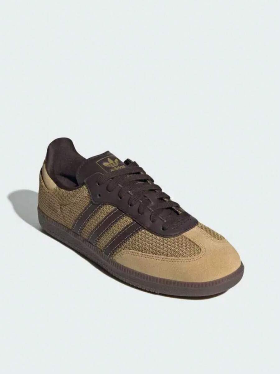 Adidas SAMBA OG新款復古低筒休閒鞋T頭鞋三葉草男女同款板鞋 - 棕色/卡其色 - 查看 1