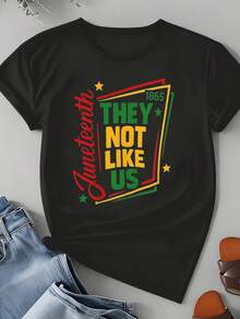 T-Shirt Juneteenth They Not Like Us 1865 Design Celebrating Freedom And Heritage For Juneteenth Festival And Cultural Events 220g - 黑色 - 查看 3