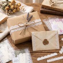34 miếng giấy dán ren, chất liệu giấy scrapbooking, đồ dùng trang trí sổ lưu niệm, đồ thủ công mỹ nghệ, sổ nhật ký. - A - Xem 5