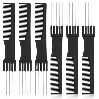 Bộ 3/6 lược chải tóc thủ công kiểu salon màu đen, chất liệu sợi carbon với răng lược bằng thép không gỉ, thích hợp cho đám cưới, sinh nhật mẹ, du lịch biển và các lễ hội. Một món quà lý tưởng cho phụ nữ, các bà mẹ, giáo viên, bạn bè, phù dâu, học sinh vào mùa tựu trường và mùa hè. Tối giản nhưng đẹp, thời trang và thanh lịch.