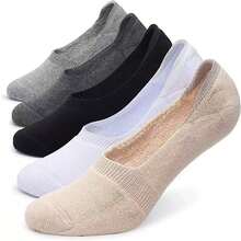 5 đôi tất nữ màu be dày dặn, chất liệu cotton, cổ thấp, chống trượt, không lộ ra ngoài. - Màu be - Xem 4