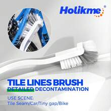 Holikme 7 Pack Deep Cleaning Brush Set, Scrub Pads With Scraper Tip For Pool Walls, Bathroom, Grout, Floor, Bike, Tub, Shower, Kitchen Surface (Green) - ColorD - View 5