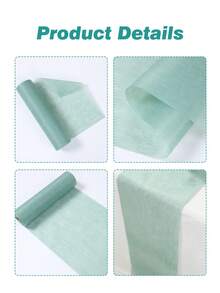 1pc Elegant Green Non Woven Table Runner, Solid Green Rectangular Table Cover, Kitchen Table Cloth,Restaurant Tablecloth,Holiday Party Celebration,Perfect For Baby Shower,Birthdays,Weddings,Graduation,Halloween,Christmas,New Year Occasions,Winter Home Gatherings - Green - View 8
