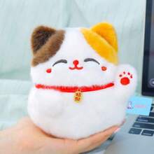 15厘米可爱柔软胖乎乎的小猫桌面摆件毛绒玩具，招财猫毛绒玩具，填充玩偶，生日礼物，家居装饰，圣诞礼物 - 15cm - 查看 9