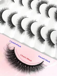 ENCHUW 7 Pairs Wispy Natural Look Eyelash Soft Band Faux Mink Lashes Fluffy Extension Reusable False Eyelashes Makeup - Black - View 4