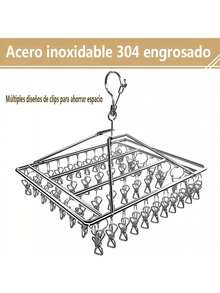 Stainless Steel Clothesline With 30 Clips/Hooks - 銀色 - 查看 4