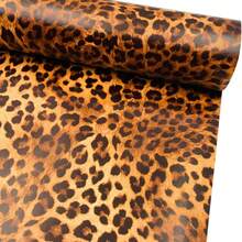 1 Roll Leopard Print Self-Adhesive Wallpaper, Suitable For Wall Decor In Living Room, Bar, Bathroom, Shelf Liner, Decorative Sticker, Vinyl Covering, 17.7inX39.3/118.1/196.8/393.7in - Brown - View 6