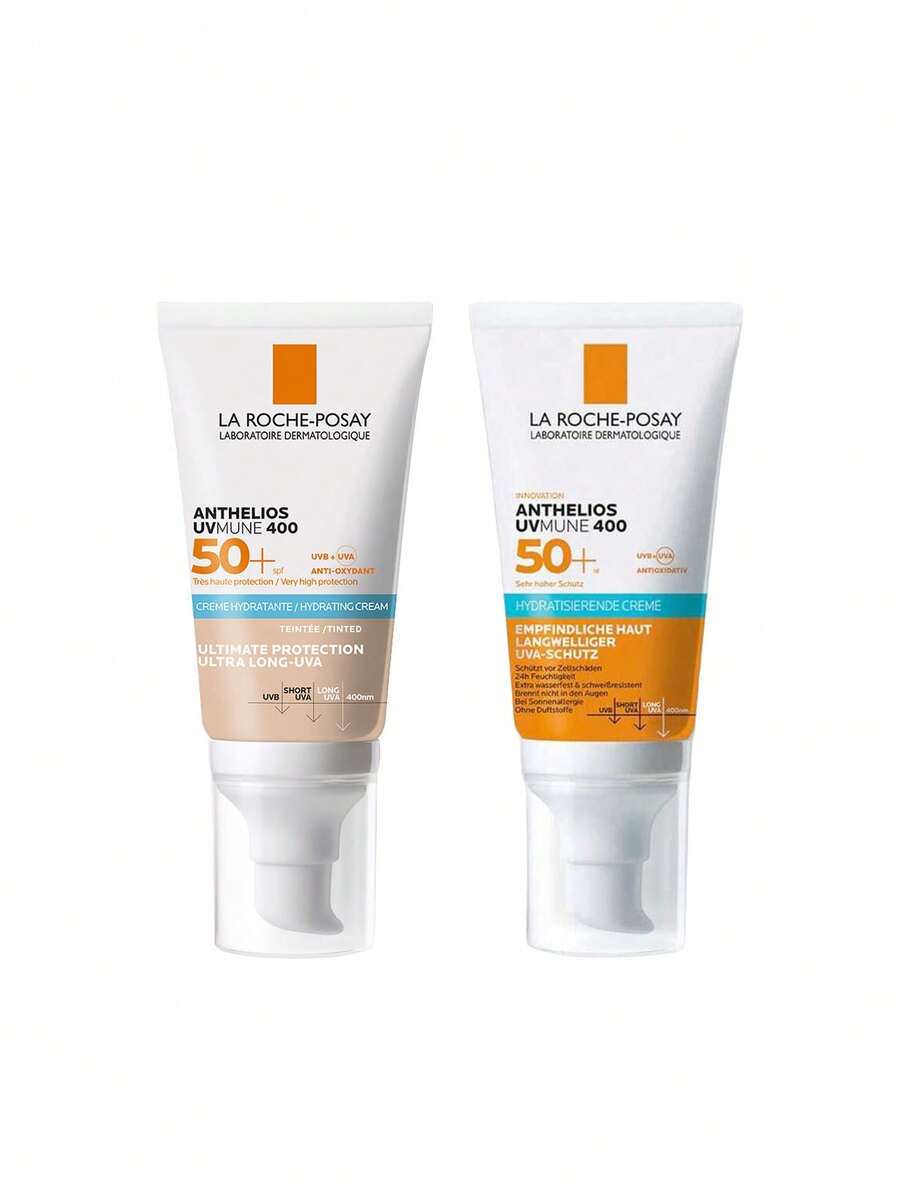 La Roche-Posay 【套装】安德烈UVmune 400润色防晒霜SPF50 50毫升 + SPF 50+防晒霜 50毫升 - 白色 - 查看 1