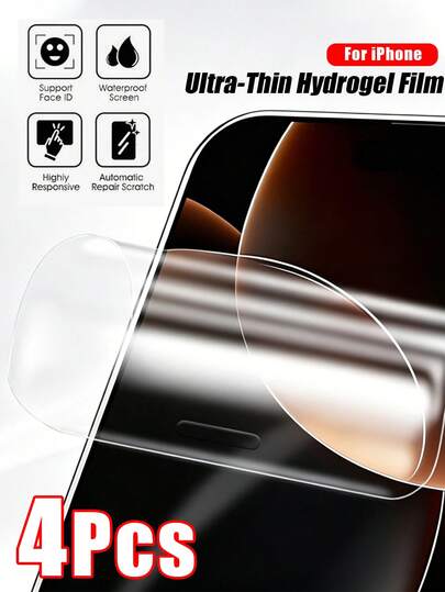 Navigator 4pcs Hydrating High-Definition Screen Protector, Ultra-Thin Soft Material, Resists Daily Wear And Tear, Protects Phone Screen, 24-Hour Automatic Scratch Repair, Compatible With IPhone 17e/17 Pro Max/17 Pro/17 Air/17/16 Pro Max/16 Pro/16 Plus/16/15 Pro Max/15 Pro/15 Plus/15/14/13/12 And Other Models.