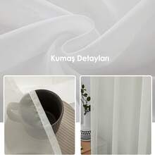 Plain Sheer Voile Curtains 300x270 Cm – Lightweight, Airy, Suitable For Curtain Track & Rustic Rod - 膏狀 - 查看 3