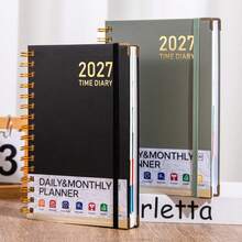 2027 Annual Daily Planner A5 Size, Spiral Bound Schedule Journal With Gold Reinforced Corners, Daily To Do List Notebook For Personal & Business Planning - A5 - View 4