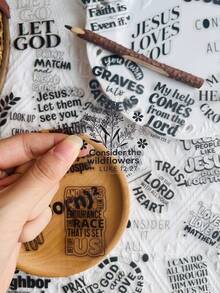 50pcs Black Edged Transparent Bible Stickers For Notebook, Laptop, Scrapbook, Luggage, Skateboard, Guitar, Helmet, Makeup Box, DIY Decoration - 50pcs - View 8