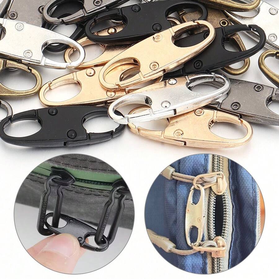 5pcs Zinc Alloy Detachable Zipper Pulls, Spring Omega Zipper Sliders, DIY Handbag Zipper Repair Accessories, Clothing/Shoe Modification Replacement Parts - Zipper Head - View 1