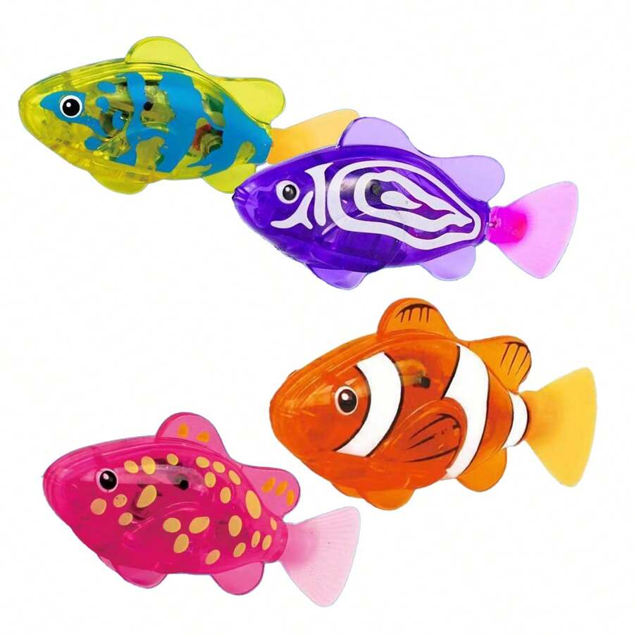 Induction Electric Simulation Fish Toy, Automatic Swimming Glowing Fish With LED Light For Kids Pet Interactive Play - 彩色 - 查看 1