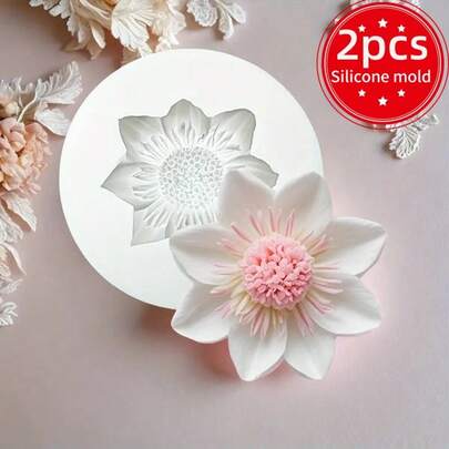 2 khuôn silicon hình hoa, dụng cụ đúc nhựa, thích hợp làm xà phòng thủ công, đúc nhựa, trang trí nhà cửa, phụ kiện, trâm cài áo, thích hợp làm quà tặng mùa xuân, Ngày lễ tình nhân, Ngày của Cha, Ngày của Mẹ, Lễ Tạ ơn, quà sinh nhật tự làm.