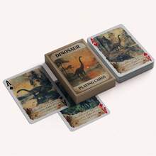 YFOPEN Dinosaur Themed Paper Playing Cards, Featuring Tyrannosaurus Rex, Pterosaur And Other Prehistoric Dinosaur Patterns, Retro Style Tabletop Card Game Suitable For Gathering With Friends - Multicolor - View 5