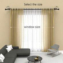 Adjustable Black Double Layer Curtain Rod Set, Fits Window Width 23.7 Inches - 137 Inches / 0.6m - 3.48m, For Sheer And Blackout Curtains, Wall-Mounted Easy Installation, Durable And Suitable For Bedroom, Living Room And Hotel, Modern Classic Curtain Rod - Black 1 Set - View 5