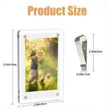 1pcs Vertical Car Sun Visor Photo Frame Clips| Acrylic Clip-On Holder| Fits All Vehicle Models| Holds 3.5x2.3 Inch Photos| Random Colors| Customizable Car Decor| Great Gift For Couples, Families And Pet Memorials - Transparent - View 6