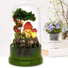 Strnek DIY Dollhouse Miniature Model Doll House with Dust Cover Rotate Music Box Garden Diary Battery Included - como en la imagen - Ver 3