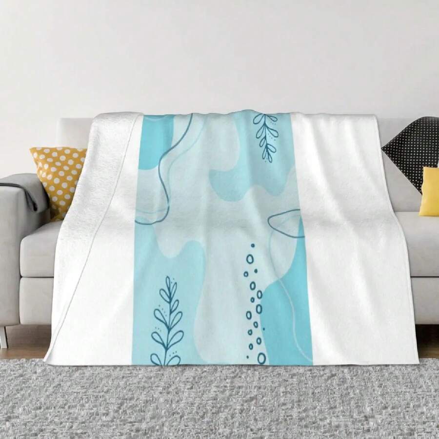 Blue Abstract Art An Ultra-Soft Micro Fleece Blanket - 1 - 查看 1