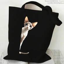 Bolsos de mano con diseño de gato Animal en 3D para mujer, serie de gatitos a la moda, bolsos de compras de lona informales, bolso de hombro de moda para estudiantes de Anime Y2K - 5 - Ver 3