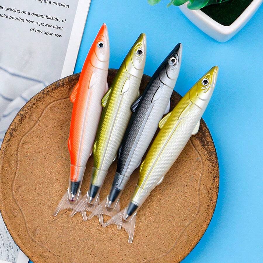 4 chiếc bút bi hình cá muối ngộ nghĩnh, sáng tạo, thuộc bộ sưu tập bút hình cá chủ đề đại dương, quà tặng văn phòng phẩm. - Cái bút - Xem 1