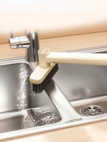 1 pièce Brosse de nettoyage rotative à 360°, convient pour la salle de bain, la cuisine et le nettoyage de la pièce - Blanc-1pc - Voir 5