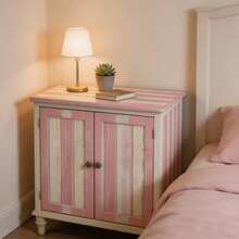 1 Roll Of Shabby Chic Pink And White Self-Adhesive Vinyl Wood Grain Wallpaper/Waterproof And Removable/Peel And Stick/Bedroom Living Room Kitchen Cabinet Wall Furniture Renovation/Old Wooden Door Renovation/Background Wall Decoration/Renter Friendly - Pinkish-white Wood Grain - View 4