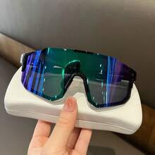 Large Frame Fashionable Cycling Glasses, Windproof Dustproof Motorcycle Outdoor Sports Goggles, Unisex Eyeglasses - Multicolor - View 2