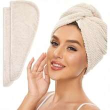 1/2pcs Microfiber Hair Towel Extra Large Wrap Quick Dry Hair Towel Wrap With Elastic Band , Ultra Absorbent Soft Hair Towel Wrap Turban - Brown - View 4