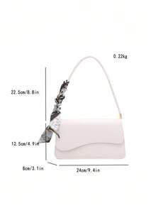 Fashionable Solid Color Asymmetrical Flap Vintage Minimalist Elegant Shoulder Bag - Beige - View 8