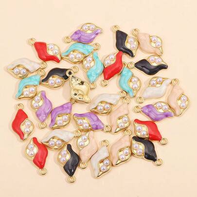 10 piezas de colgante de aleación con gota de concha marina de moda, adecuado para accesorios de joyería DIY como aretes y collares.