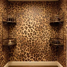 1 Roll Leopard Print Self-Adhesive Wallpaper, Suitable For Wall Decor In Living Room, Bar, Bathroom, Shelf Liner, Decorative Sticker, Vinyl Covering, 17.7inX39.3/118.1/196.8/393.7in - Brown - View 10
