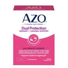 AZO Dual Protection, Urinary + Vaginal Support, Prebiotics And Probiotics For Women, Starts Working Within 24 Hours, Non-GMO, 30 Count - 30 cái (Gói 1) - Xem 1