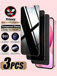 3片装 - 全屏隐私钢化玻璃屏幕保护膜，兼容 17 Pro Max/17 Pro/16 Pro Max/16 Pro/15 Pro Max/15 Pro/17/16/15/14/13/12/11。提供高清显示，图像清晰无模糊。易于安装，防尘防指纹。精准切割，完美贴合。日常隐私保护必备。适用于多种手机壳。 - 黑色 - 查看 28