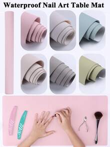 Tấm lót bàn làm móng, màu hồng, trắng, xám, be, xanh lá cây, chất liệu PU, có thể giặt, gấp gọn, dùng để kê tay và cổ tay khi sơn móng tay, thích hợp cho việc chăm sóc móng tại salon, có thể gấp gọn, làm móng nghệ thuật bằng sợi microfiber (2 chiếc) - Nhiều màu - Xem 2