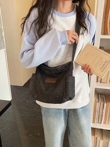 Túi đeo chéo thường ngày - Mẫu mới năm 2026 dành cho nữ - Đa năng, tối giản, lý tưởng cho việc đi lại hàng ngày. - màu đen - Xem 9