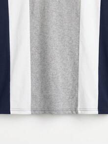Men's Casual Colorblock Short Sleeve Polo T-Shirt - Navy Blue - View 5