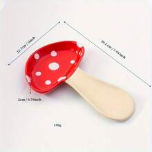 1pc High-Temperature Resistant Mushroom Ceramic Spoon Rest, Exquisite And Cute Personalized Spoon Rest For Home Use, Can Be Used For Soup Spoons, Coffee Spoons, And Chopsticks - Brown - View 7