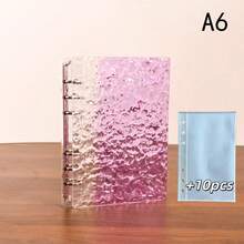 A6 Size Wavy Pattern Transparent Removable Embossed Crystal Bubble Sticker Notebook, Sticker Book, Sticker Album, With Removable Sticker Pages, Transparent Card Holder, Loose-Leaf Binder, Acrylic Material, Can Be Used As Notebook Cover, Manual, Card Holder, Sticker Book, Album And Other Stationery - A - View 16