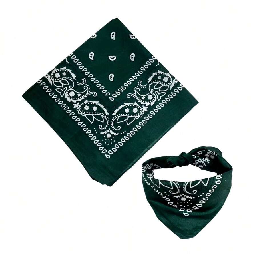 Premium Printed Bandana Scarf - Classic Style And Total Versatility - Green - View 1