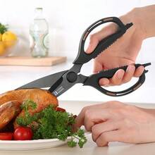Professional Heavy Duty Multi-Purpose Scissors, Sharp Blades, Non-Slip Handles, Food Preparation Scissors For Cutting Food, Meat, Household, Kitchen, Office, Sewing, Gardening, Women, Black, Dishwasher - Powerful Multi-functional Scissors - View 3
