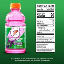 Gatorade Lower Sugar Electrolyte Sports Drink, Fruit Punch, 12 Fl Oz Bottles, (12 Pack), 75% Less Sugar, No Artificial Flavors, No Artificial Sweeteners, No Artificial Colors, Hydration - Rain Berry - View 2