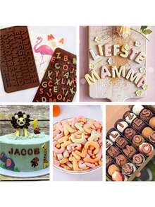 2 Pieces Silicone Chocolate Alphabet And Number Mold, Non-Stick And Easy To Demold, Ideal For Cake Decoration, Birthday Parties, And Valentine's Day. - Chocolate Brown - View 10