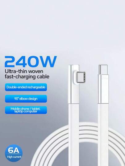 240W (สูงสุด) สายเคเบิลข้อมูล Type-C 6A ข้อศอกซิลิโคนนุ่มพิเศษบางเฉียบ, สายเคเบิลข้อศอกซีรีส์สีมาการองเหมาะสำหรับเป็นของขวัญสำหรับเด็กผู้หญิง/เด็กผู้ชาย ซิลิโคนนุ่มใหม่ได้รับการออกแบบมาเป็นพิเศษสำหรับการเล่นเกม, ปลดปล่อยมือและรองรับการชาร์จเร็ว เหมาะสำหรับ 17/16/15/14/13/12/11/S24/S23/S22/S21, Honor, เป็นต้น