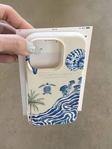 1 chiếc ốp lưng điện thoại chống sốc màu be, họa tiết rùa biển, cây dừa, sứa, lỗ lớn, chất liệu TPU, thích hợp làm quà tặng ngày lễ, tương thích với Apple iPhone Xs/Xsmax/Xr/11 12 13 14 15 16pro/Promax/14 15 16plus/17, unisex - Nhiều màu - Xem 1