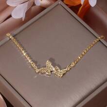 Shiny Easy-To-Wear Butterfly Bracelet, Decorative Jewelry Gift For Holidays, Parties, And Dates - Golden Yellow - View 5